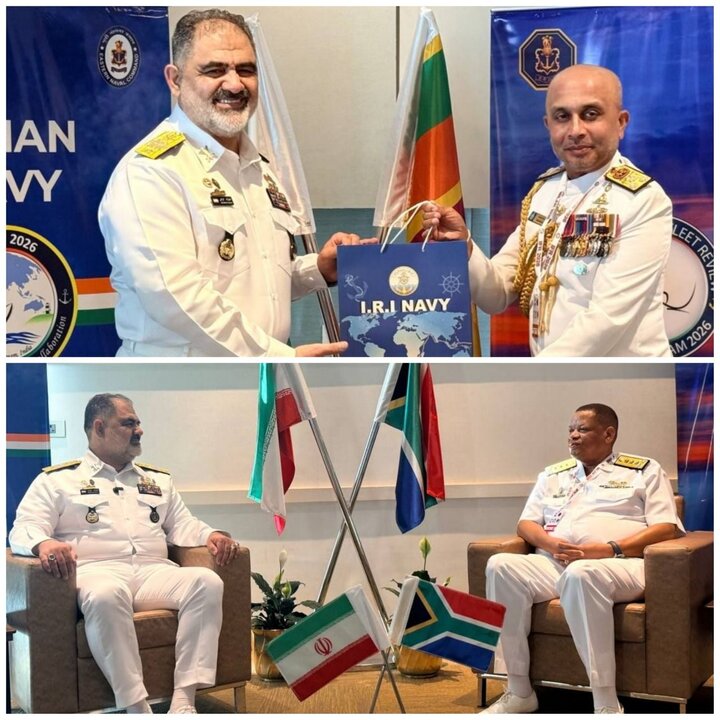 دیدار دریادار ایرانی با همتایان آفریقای جنوبی و سریلانکایی‌اش