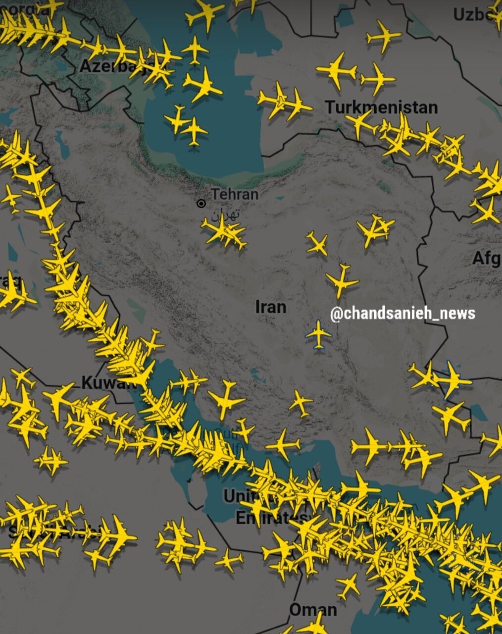 وضعیت پرواز‌ها در آسمان ایران/ آسمان خالی شد؟ + عکس