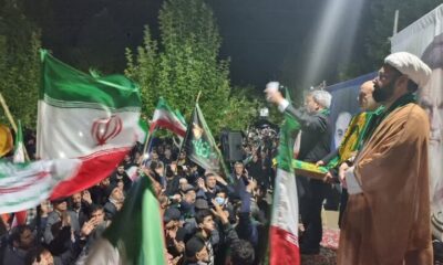 جشن زندگی در کنار حماسه مردمی؛ عروس و داماد در تجمع فاضل‌آباد