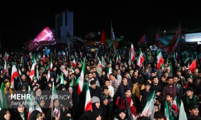 لانچر و موشک در تجمع مردم احمدآباد مشهد