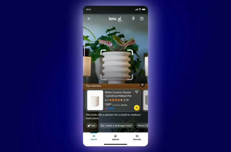 آمازون از ابزار هوش مصنوعی Lens Live برای کمک به خریداران رونمایی کرد