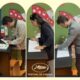 ابراز همدردی مدیر بازار کن و جمعی از مدیران سینمایی خارجی با کودکان میناب