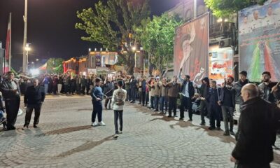 برپایی دسته‌های حسینی در هشتادمین اجتماع شبانه مردم تبریز