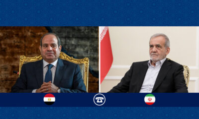 تأکید روسای جمهور ایران و مصر بر راهکارهای دیپلماتیک حل و فصل مسائل