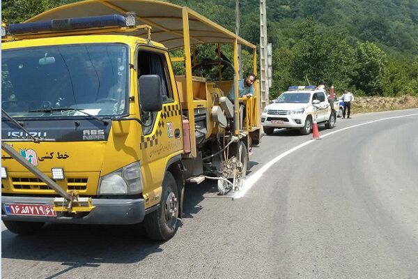 اجرای ۲۳۰ کیلومتر خط‌کشی راه‌های مواصلاتی مازندران