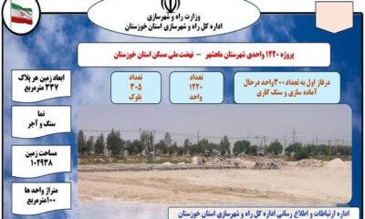 اطلاع نگاشت| پروژه 1220 واحدی طرح نهضت ملی مسکن ماهشهر در خوزستان