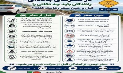 اطلاع نگاشت / توصیه به رانندگان در سفرهای جاده ای