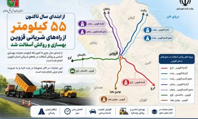 اطلاع‌نگاشت / اهم اقدامات بهسازی و روکش آسفالت محورهای شریانی توسط اداره کل راهداری و حمل و نقل جاده ای استان قزوین در سالجاری
