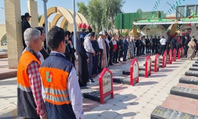 غبار روبی و گلباران گلزار شهدا شهرستان جیرفت توسط راهداران جنوب کرمان