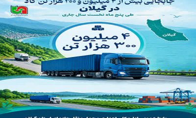 اطلاع‌نگاشت|جابجایی بیش از ۴ میلیون و ۳۰۰ هزار تن کالا در استان گیلان