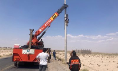 انجام نصب سامانه روشنایی تقاطع روستایی حیدرآباد شهرستان جعفرآباد (استان قم)