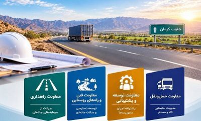 بررسی عملکرد پنج‌ماهه چهار معاونت اداره‌کل راهداری و حمل‌ونقل جاده‌ای جنوب کرمان