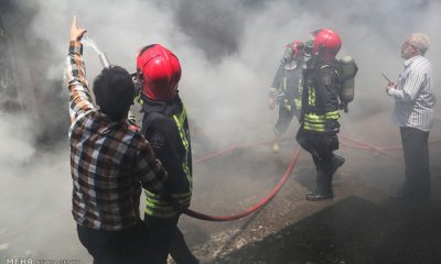 حریق گسترده در کارخانه بازیافت میبد مهار شد
