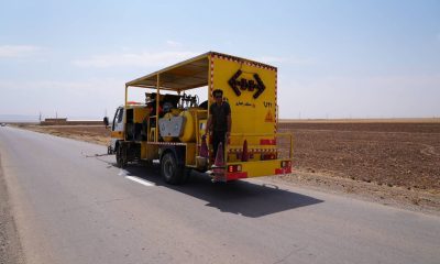 ویدئو|اجرای خط‌کشی محور روستایی قزل‌آباد در شهرستان فامنین