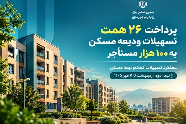 پرداخت ۲۶ همت تسهیلات ودیعه مسکن به ۱۰۰ هزار مستأجر